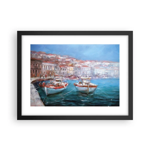 Plakat i sort ramme - Italiensk bugt - 40x30 cm