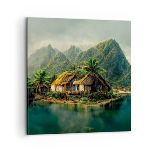 Lærredstryk - Billede på lærred - Tropisk paradis - 60x60 cm