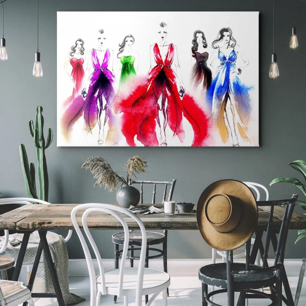 Lærredstryk - Billede på lærred - Stemninger til outfits - 120x80 cm
