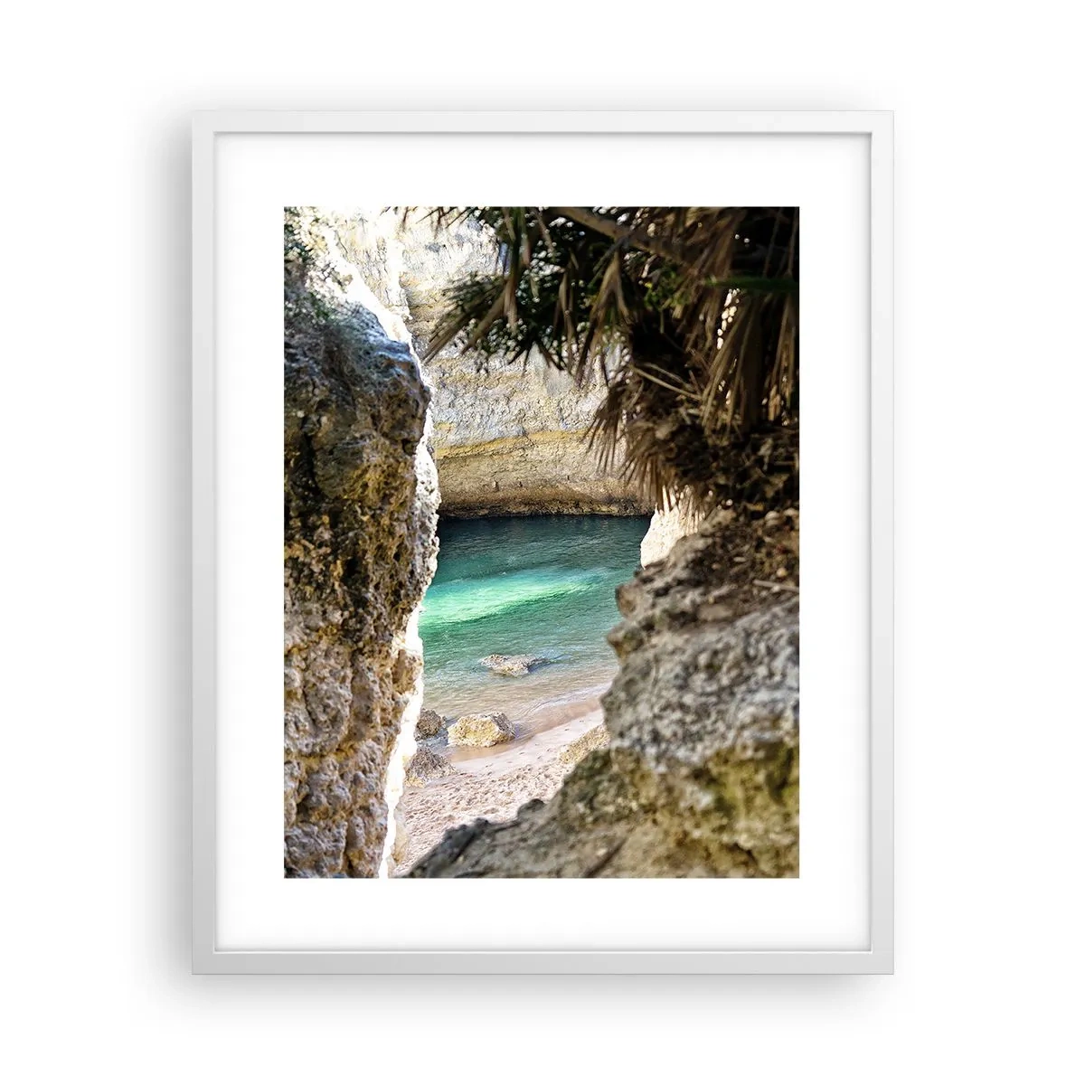 Plakat i hvid ramme - Turkis bugt - 40x50 cm