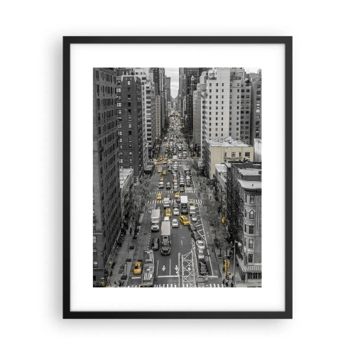 Plakat i sort ramme - Livet i New York - 40x50 cm