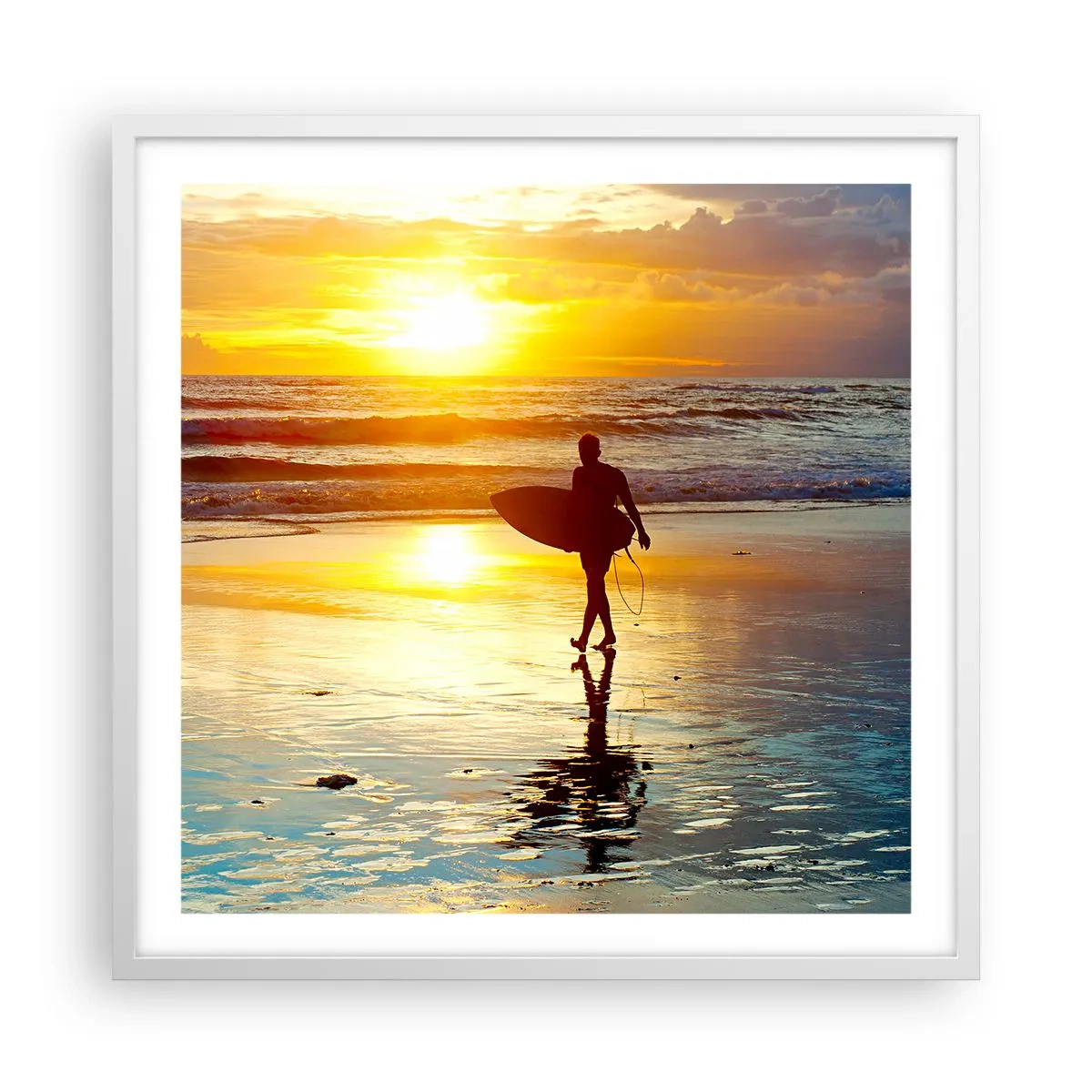 Plakat i hvid ramme - Krigerens tilbagevenden - 60x60 cm