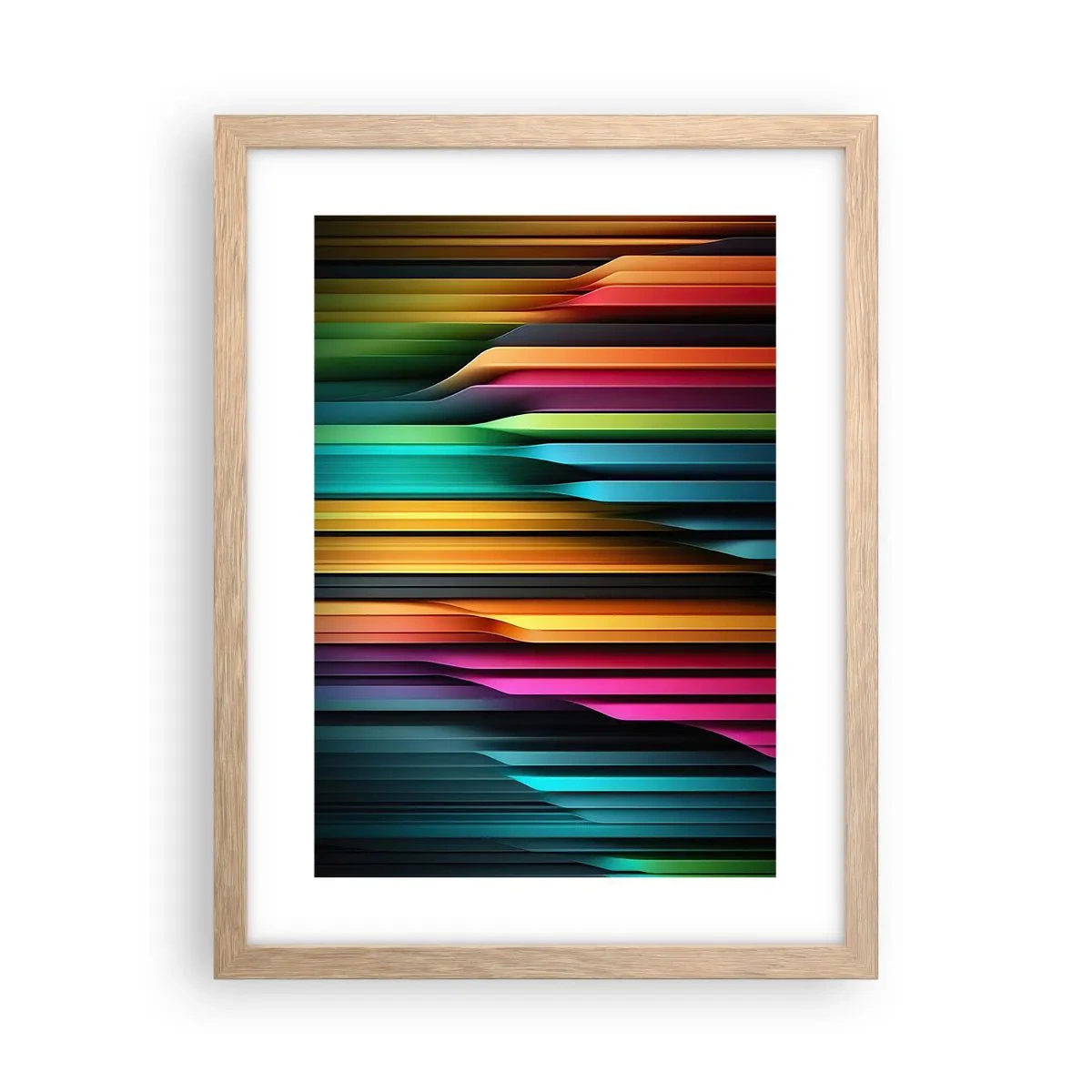 Plakat i ramme af lyst egetræ - Lysende orgel - 30x40 cm