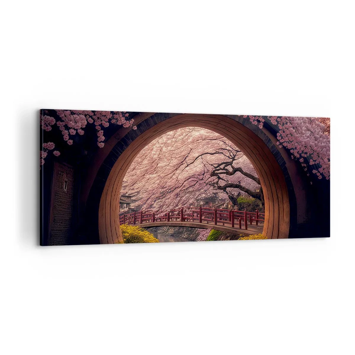 Lærredstryk - Billede på lærred - Japansk forår - 100x40 cm