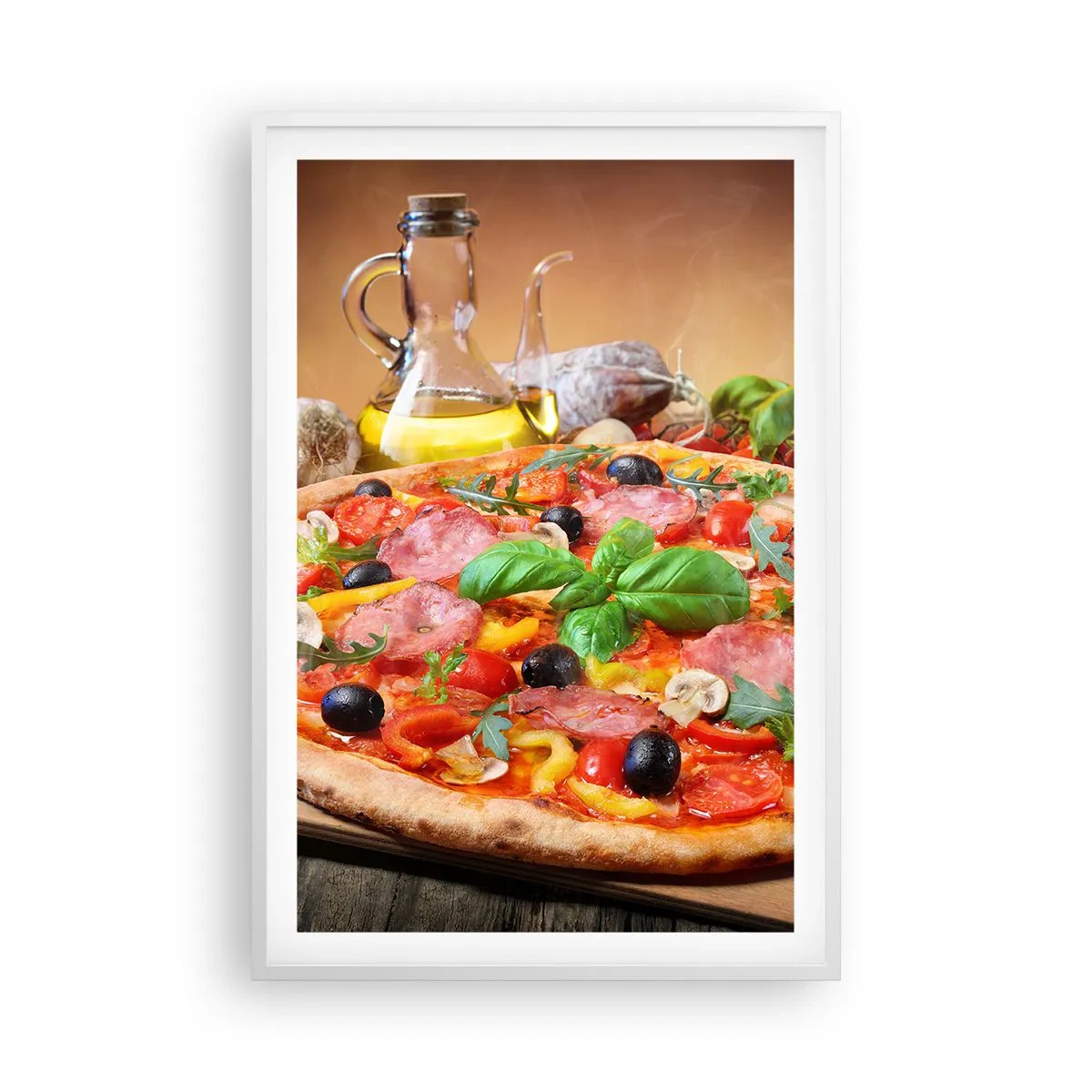 Plakat i hvid ramme - Med en ægte italiensk smag - 61x91 cm