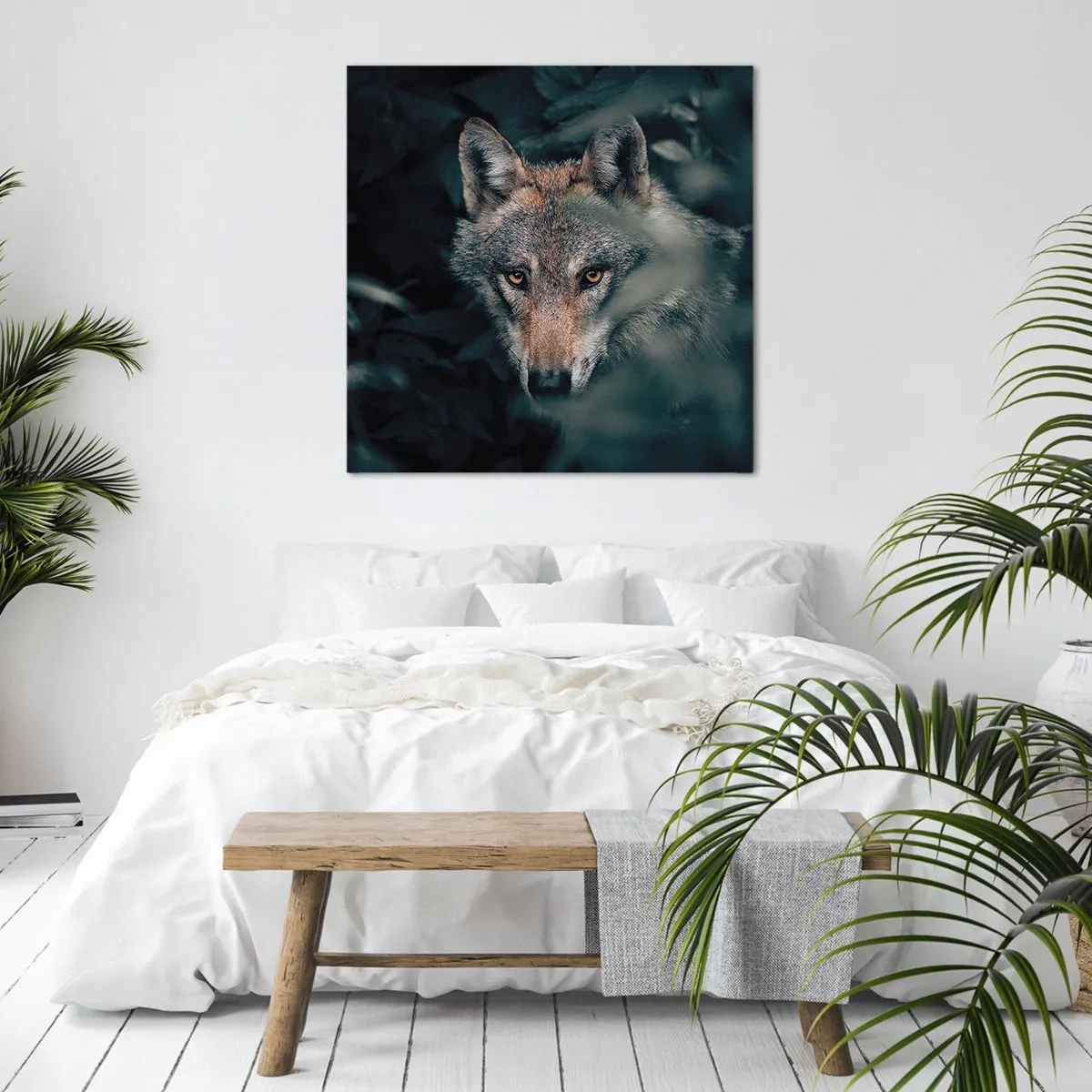 Lærredstryk - Billede på lærred - Jæger - 70x70 cm