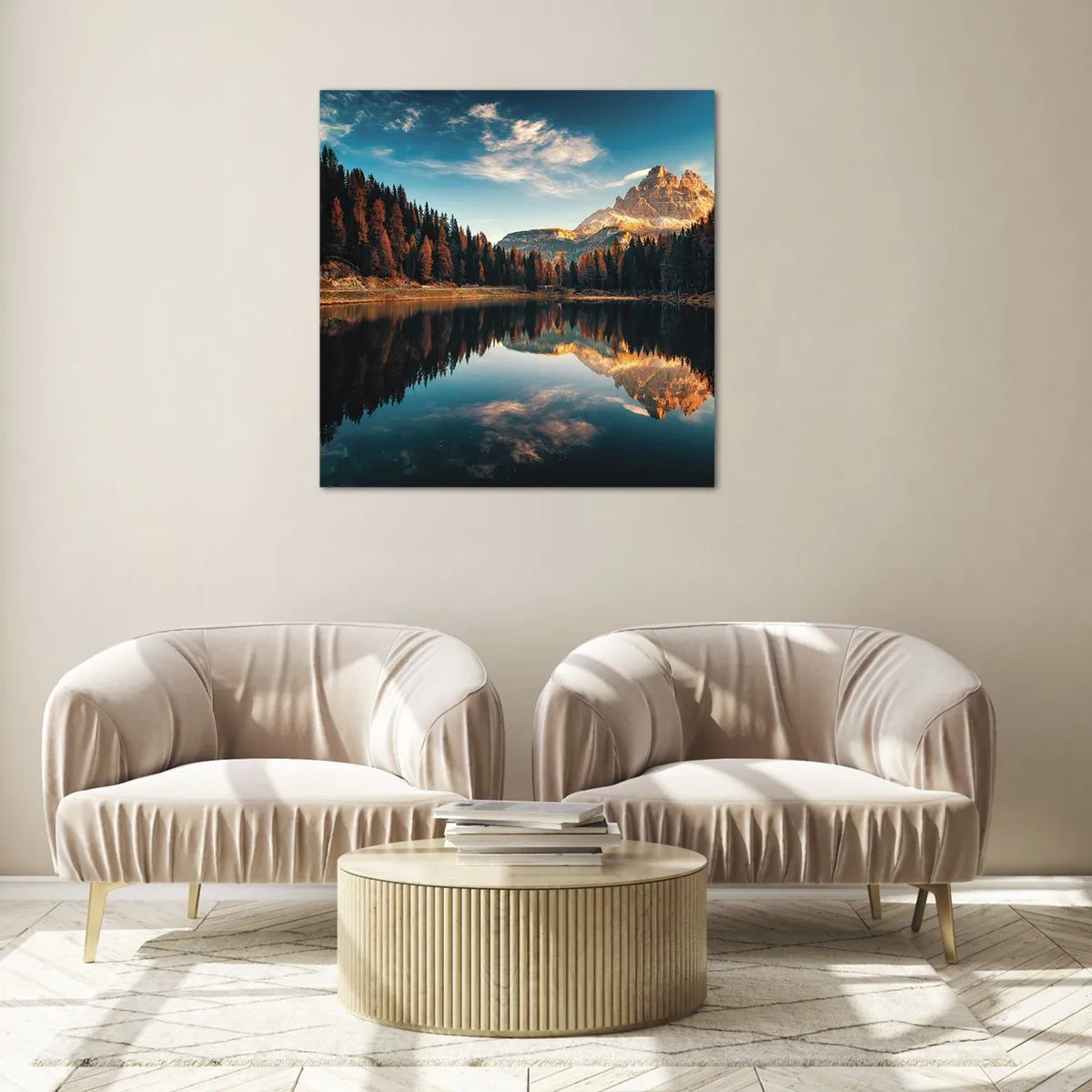 Billede på glas - Dobbelt landskab - 50x50 cm