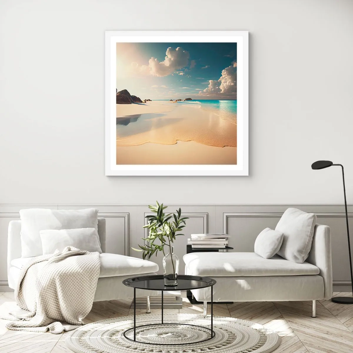 Plakat i hvid ramme - En drømmeagtig dag - 30x30 cm