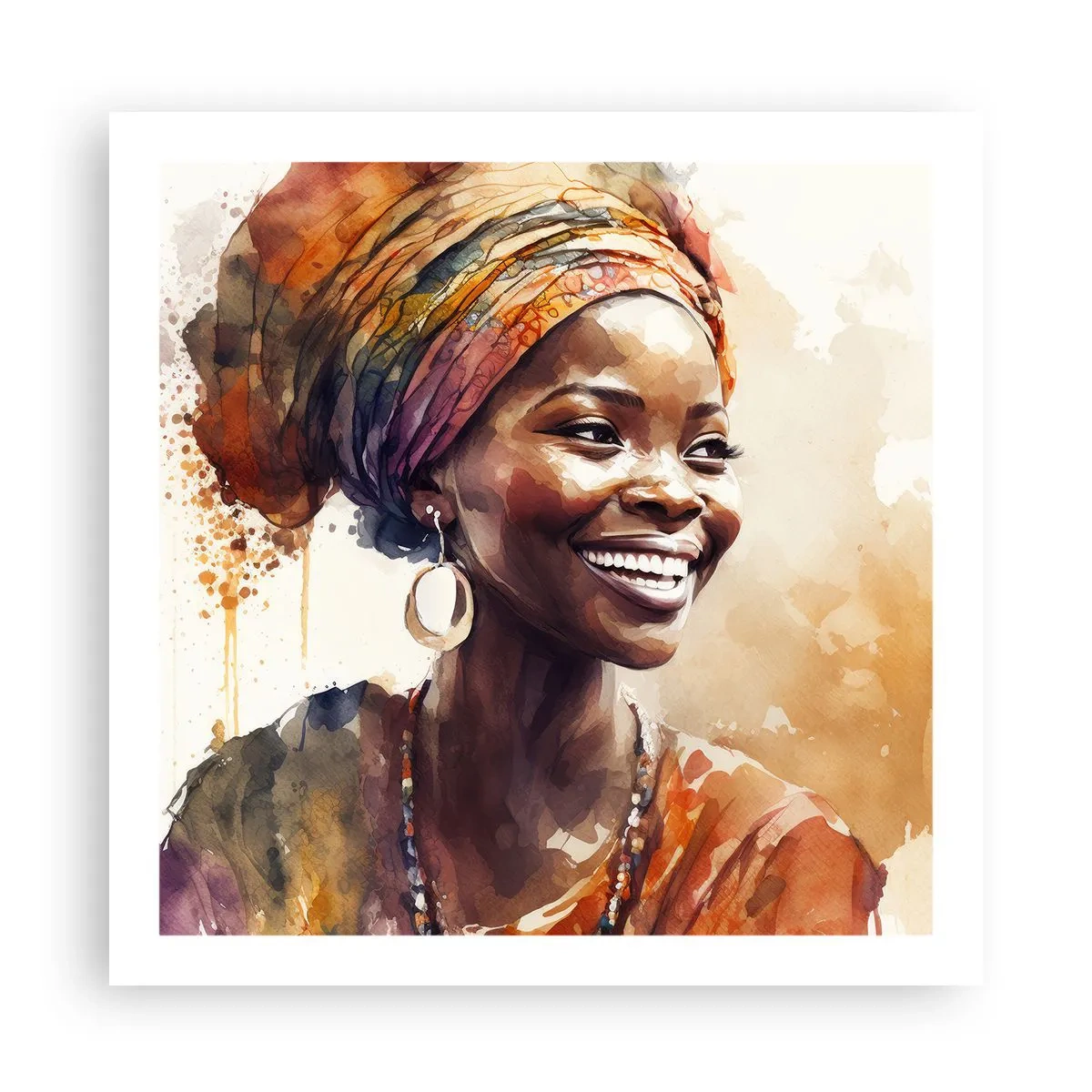 Plakat - Afrikansk dronning - 60x60 cm