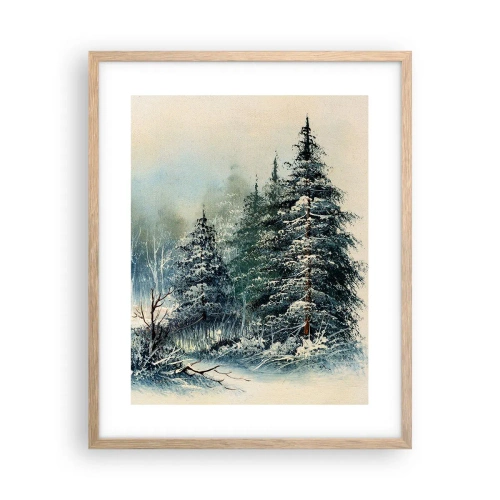 Plakat i ramme af lyst egetræ - Klar til jul - 40x50 cm