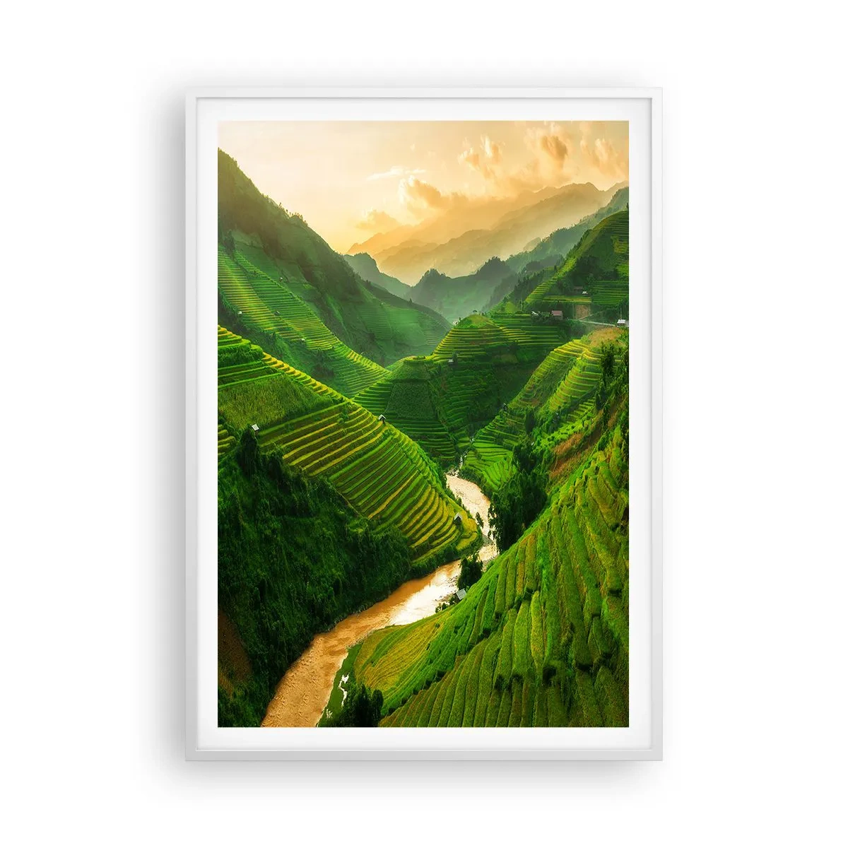 Plakat i hvid ramme - Vietnamesisk dal - 70x100 cm