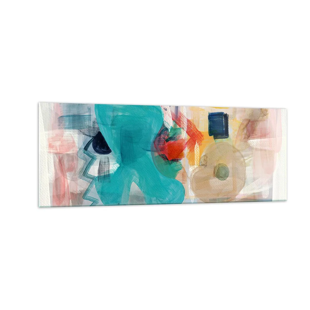 Billede på glas - Et farverigt spil - 140x50 cm