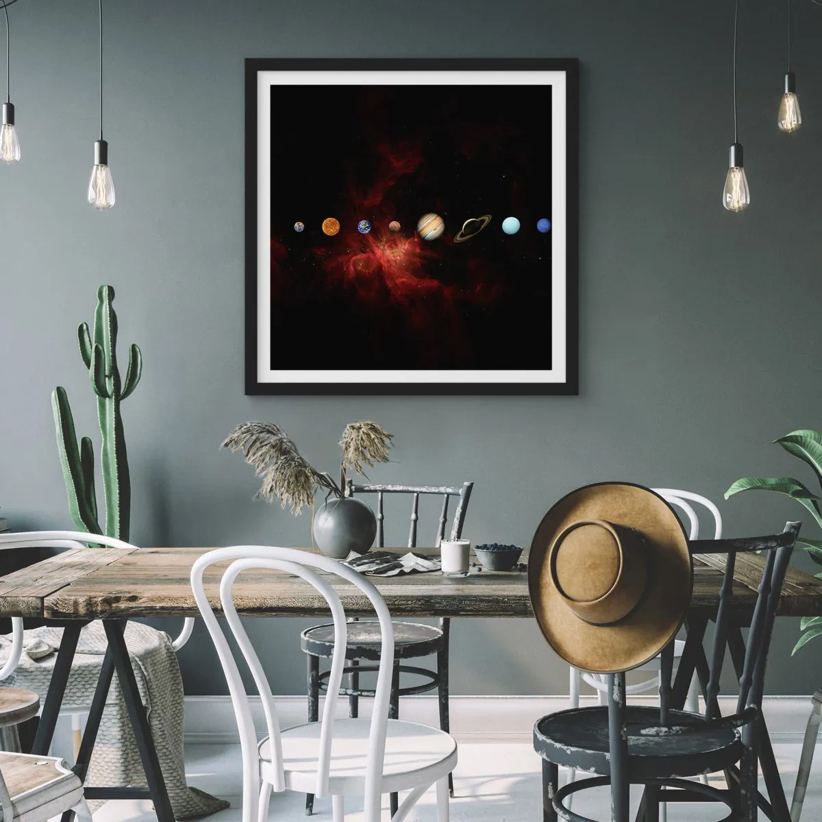 Plakat i sort ramme - Vores nabolag - 60x60 cm