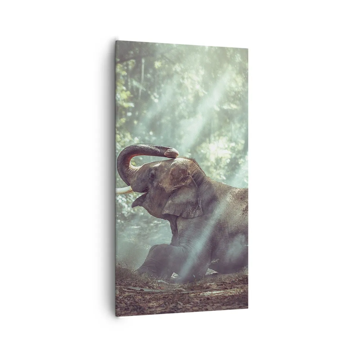 Lærredstryk - Billede på lærred - Og hør her... - 65x120 cm