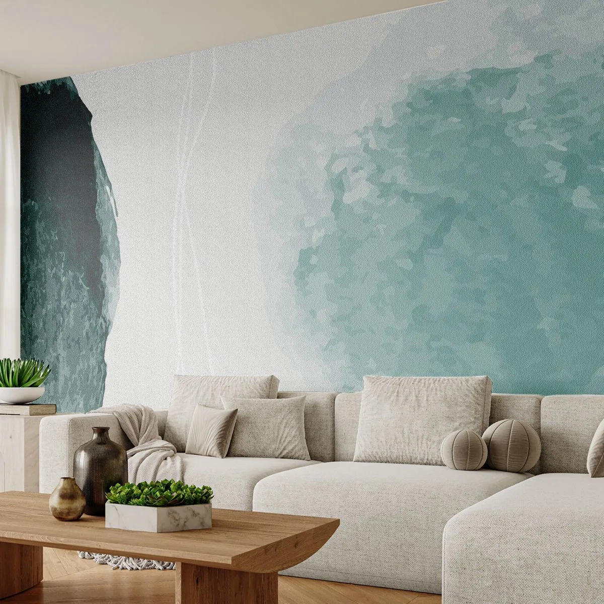 Fototapet Premium Canvas - Et møde med tåge - Moderne, Minimalistisk, Abstraktion - 200x140 cm