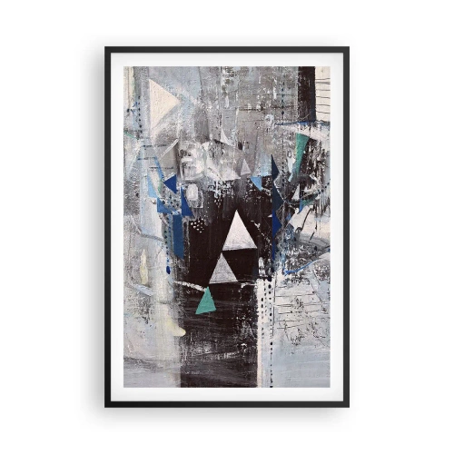 Plakat i sort ramme - Overordnet rækkefølge af trekanter - 61x91 cm