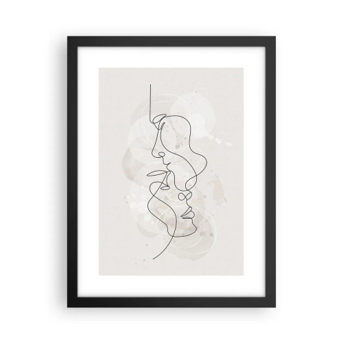 Plakat i sort ramme - Omfavnet i en omfavnelse - 30x40 cm