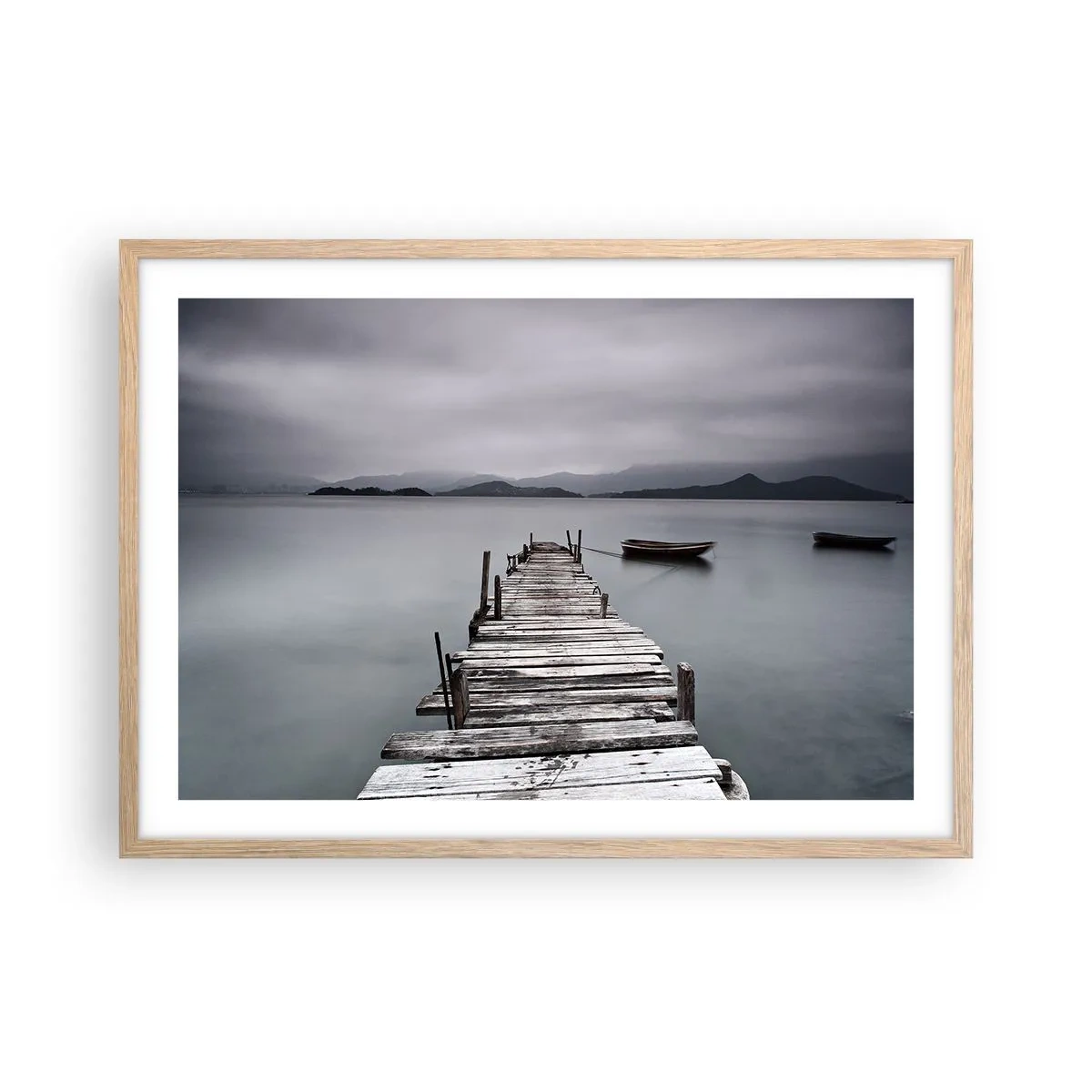 Plakat i ramme af lyst egetræ - Du kan tage af sted i morgen - 70x50 cm