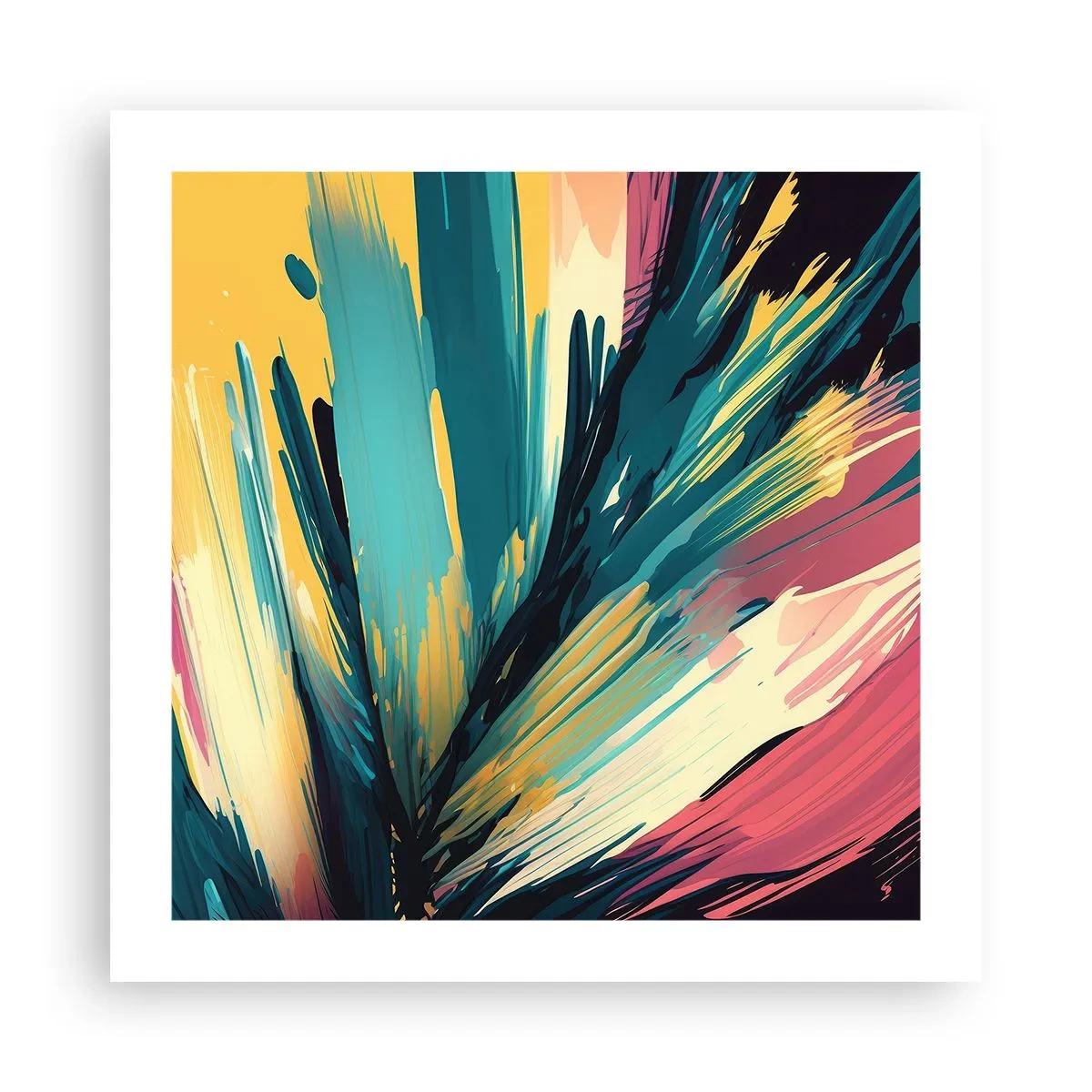 Plakat - Komposition - en eksplosion af glæde - 50x50 cm