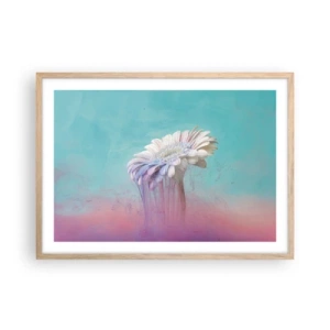 Plakat i ramme af lyst egetræ - Blomster efter døden - 70x50 cm