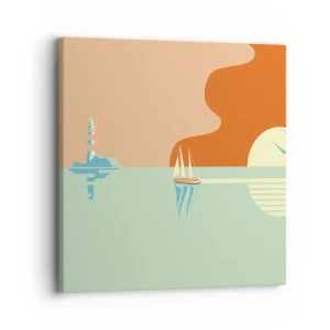 Lærredstryk - Billede på lærred - Det perfekte havlandskab - 30x30 cm