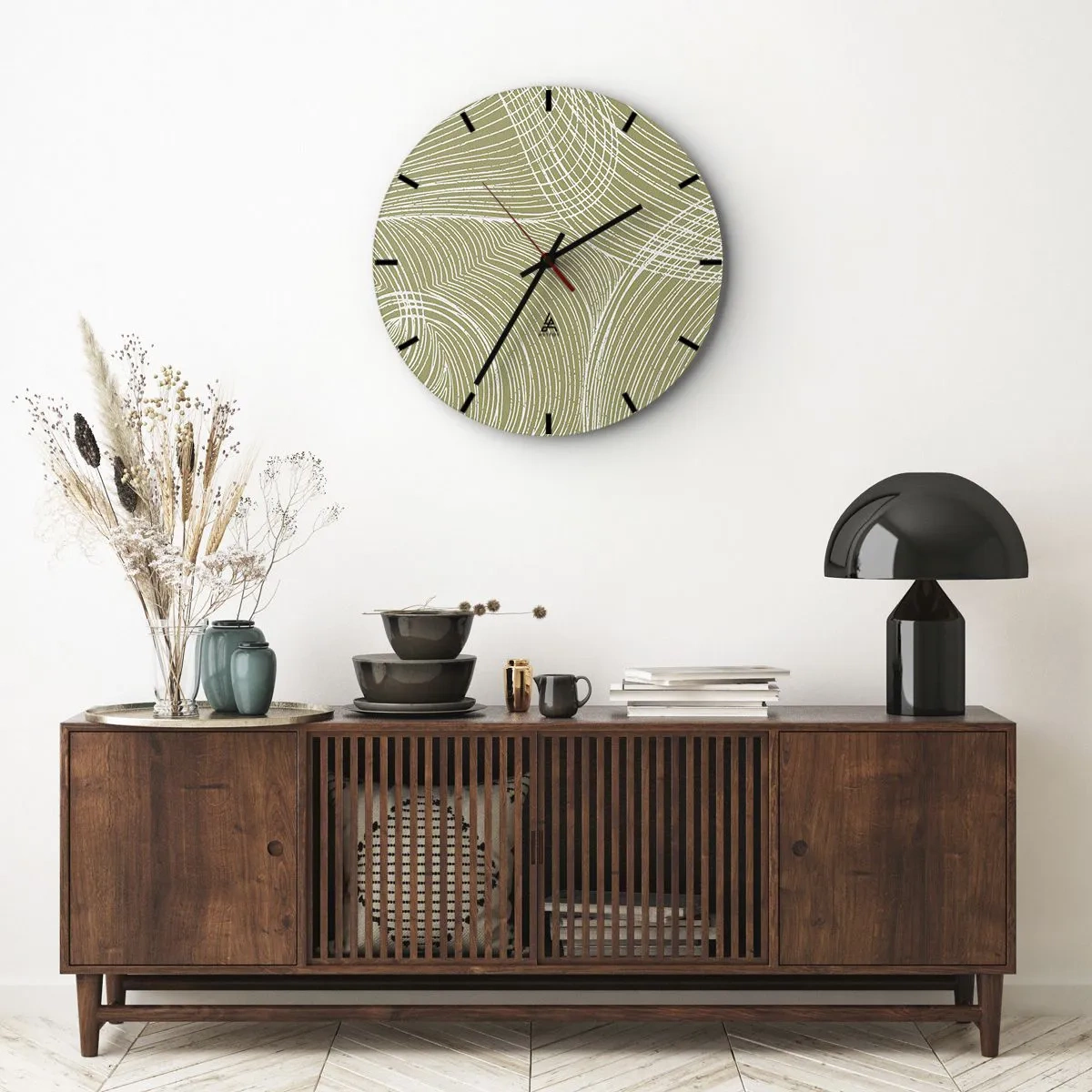 Vægur, Uret - Indviklet abstraktion i hvidt - 40x40 cm