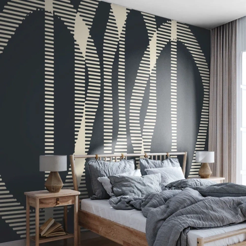 Fototapet Selvklæbende Deluxe Sticker - Forsøg på at bryde igennem mørket - Abstraktion, Stykke, Moderne mønster - 400x280 cm