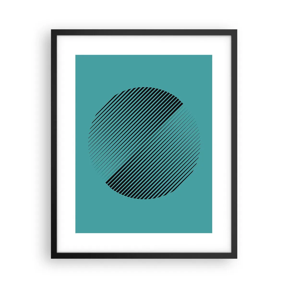 Plakat i sort ramme - Cirklen - en geometrisk variation - 40x50 cm