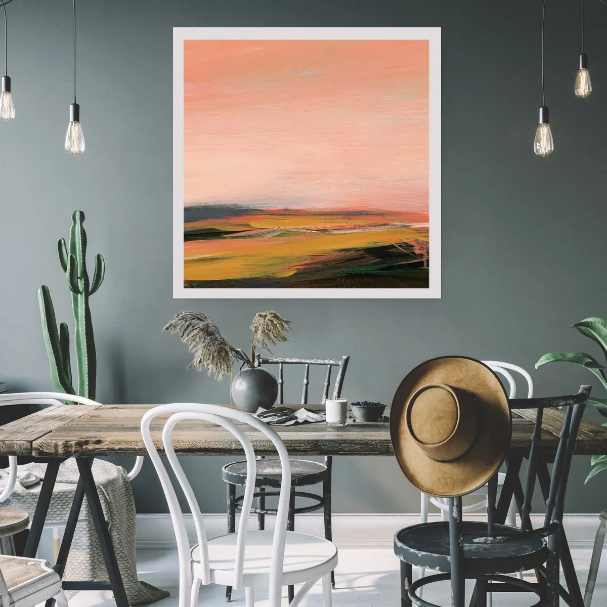 Plakat - I lyserøde toner - 60x60 cm