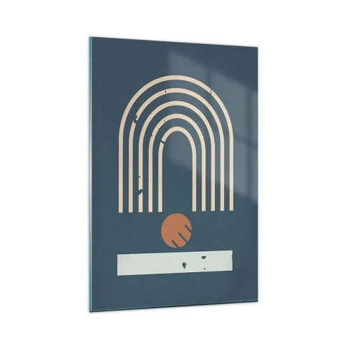 Billede på glas - Geometri på granatæble - 80x120 cm