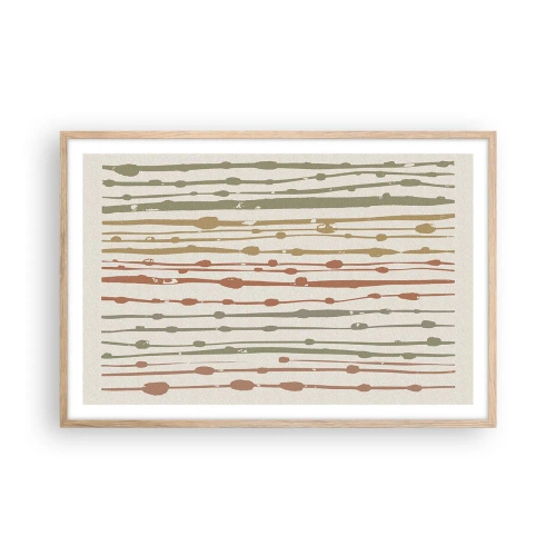 Plakat i ramme af lyst egetræ - Musikalsk farvenotation - 91x61 cm