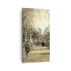 Lærredstryk - Billede på lærred - Et øjeblik med fjer - 55x100 cm