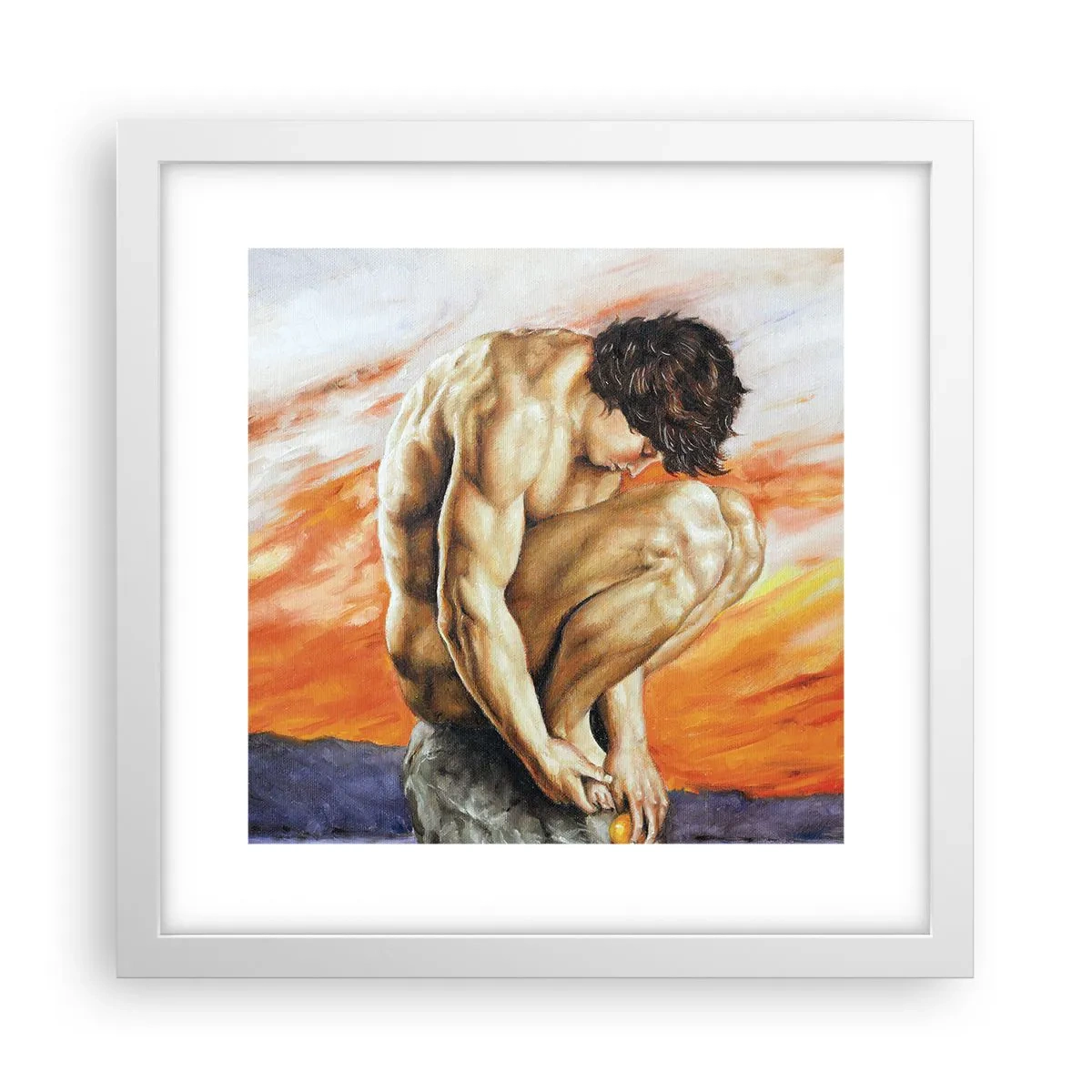 Plakat i hvid ramme - Sænket i sig selv - 30x30 cm