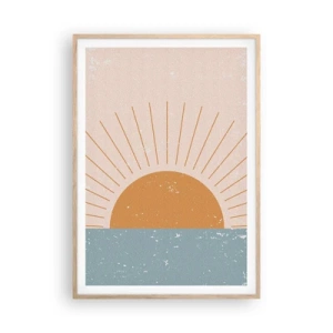 Plakat i ramme af lyst egetræ - Et dagligt mirakel - 70x100 cm