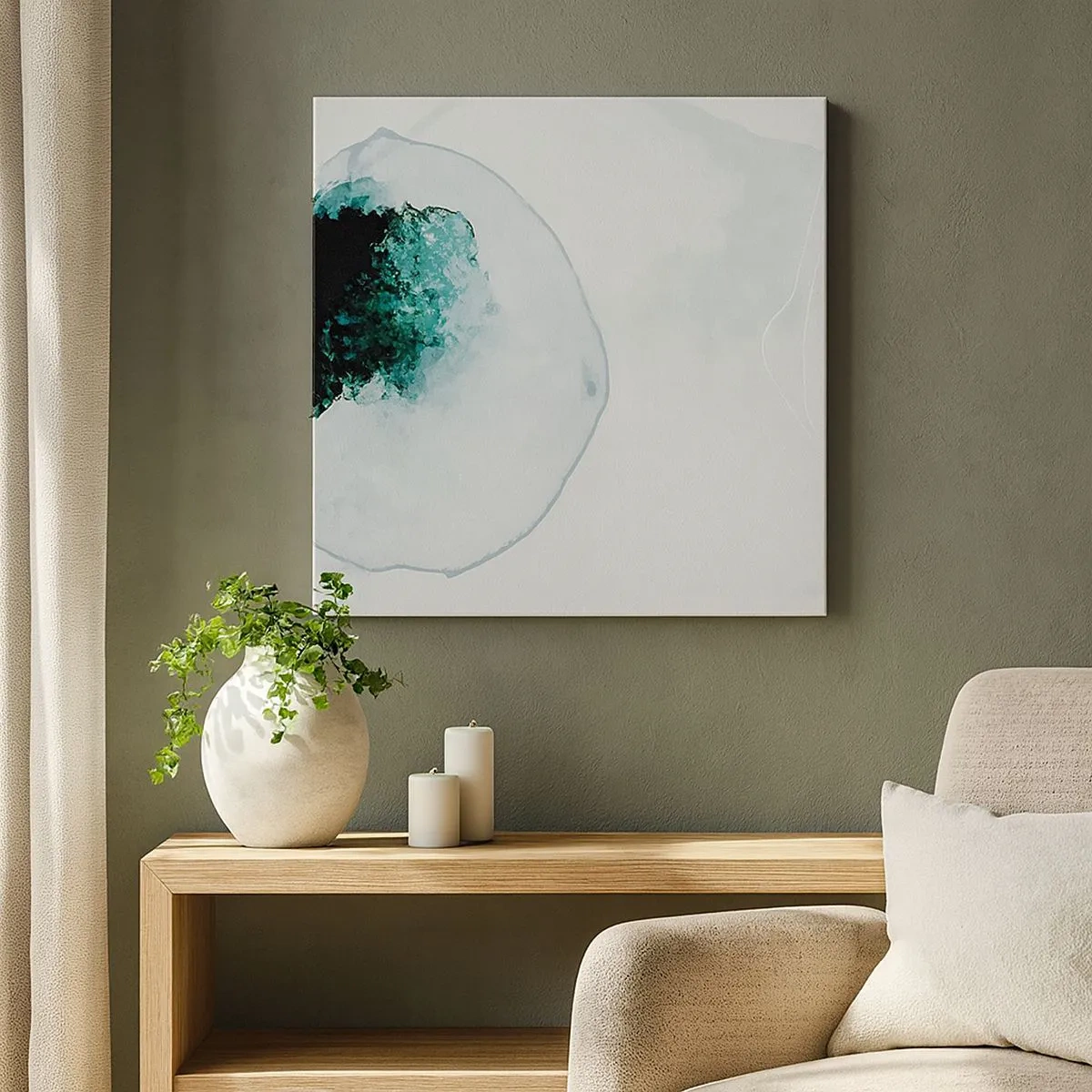 Lærredstryk - Billede på lærred - I en dråbe vand - 30x30 cm