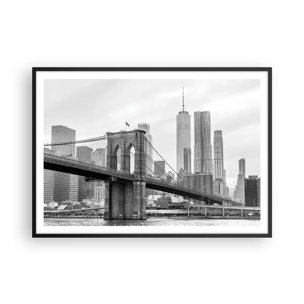 Plakat i sort ramme - New York stemning - 100x70 cm