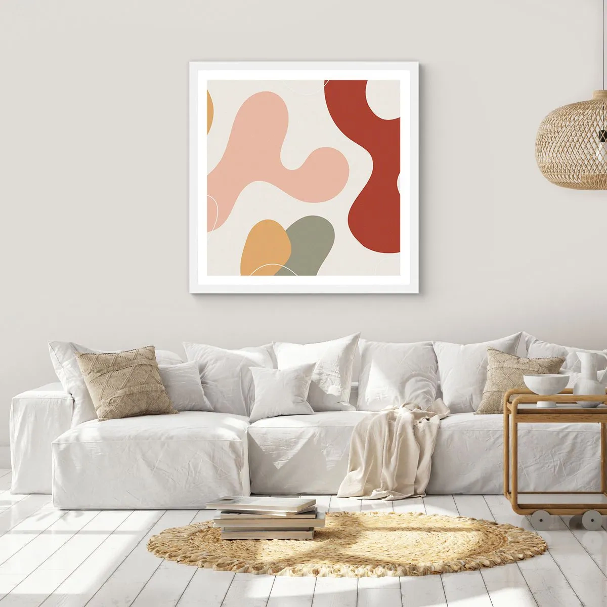 Plakat i hvid ramme - Es eller flores? - 60x60 cm