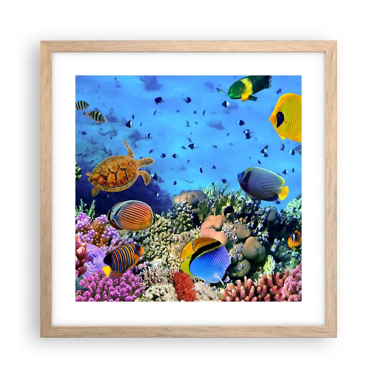 Plakat i ramme af lyst egetræ - Og hvad ved vi om livet... - 40x40 cm