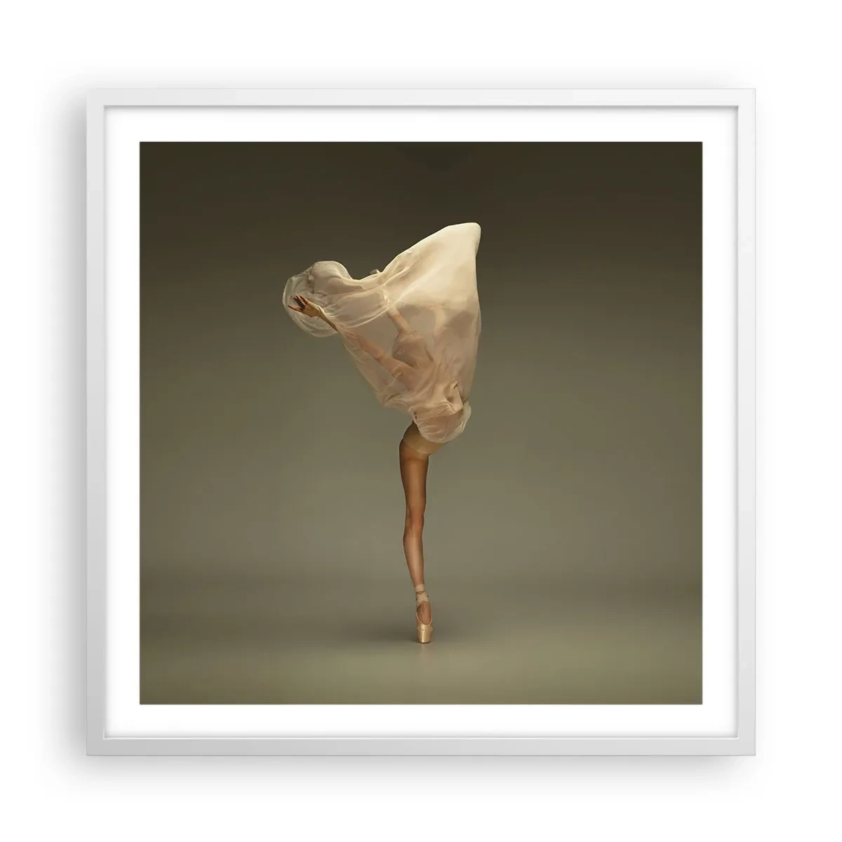 Plakat i hvid ramme - Den er ved at flyve - 60x60 cm