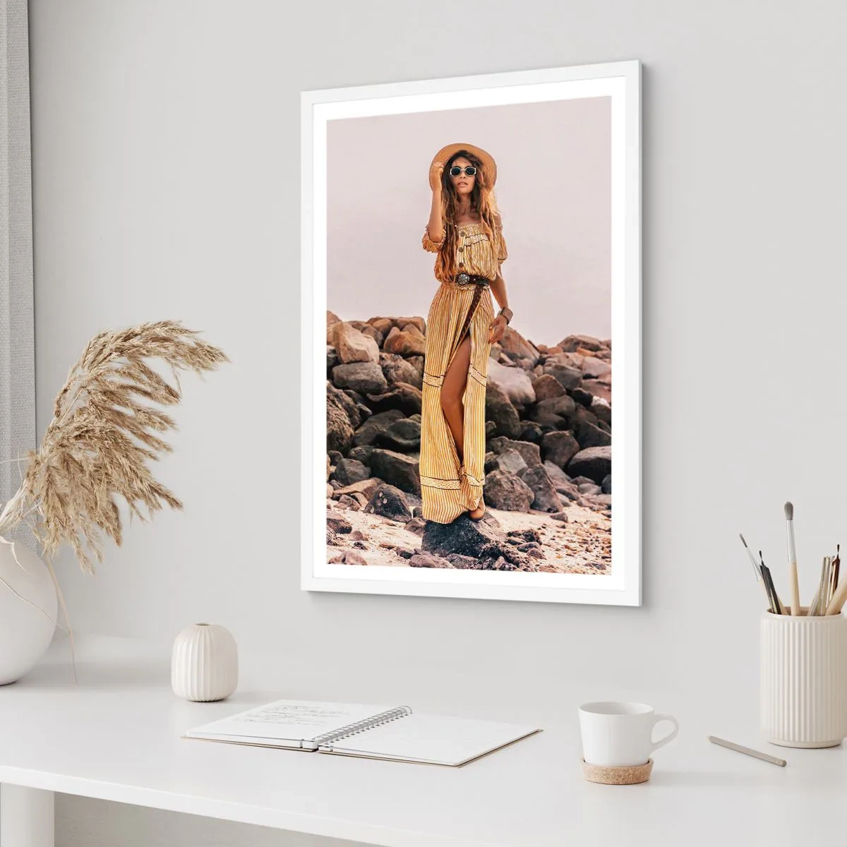 Plakat i hvid ramme - Magien ved sten - 40x50 cm