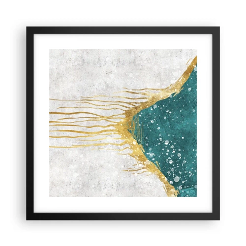 Plakat i sort ramme - Gyldent tidevand - 40x40 cm