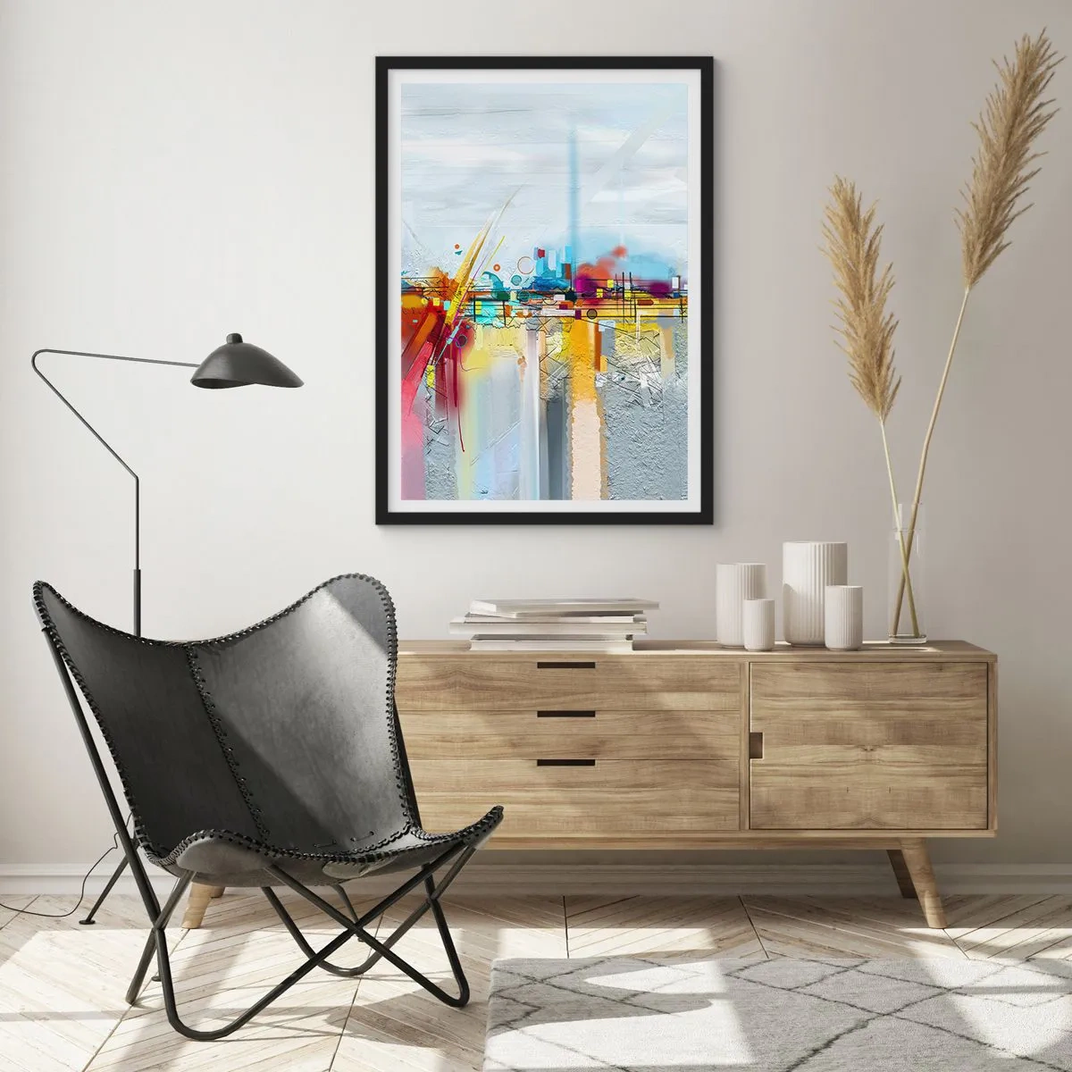 Plakat i sort ramme - Glædens bro over livets flod - 40x50 cm