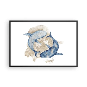 Plakat i sort ramme - Venskab eller kærlighed? - 91x61 cm