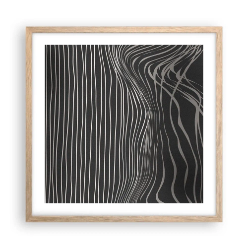 Plakat i ramme af lyst egetræ - Rytme og accent - 50x50 cm