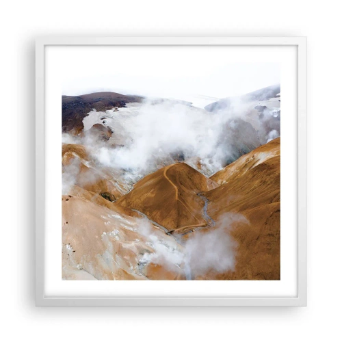 Plakat i hvid ramme - Den rå skønhed i Island - 50x50 cm