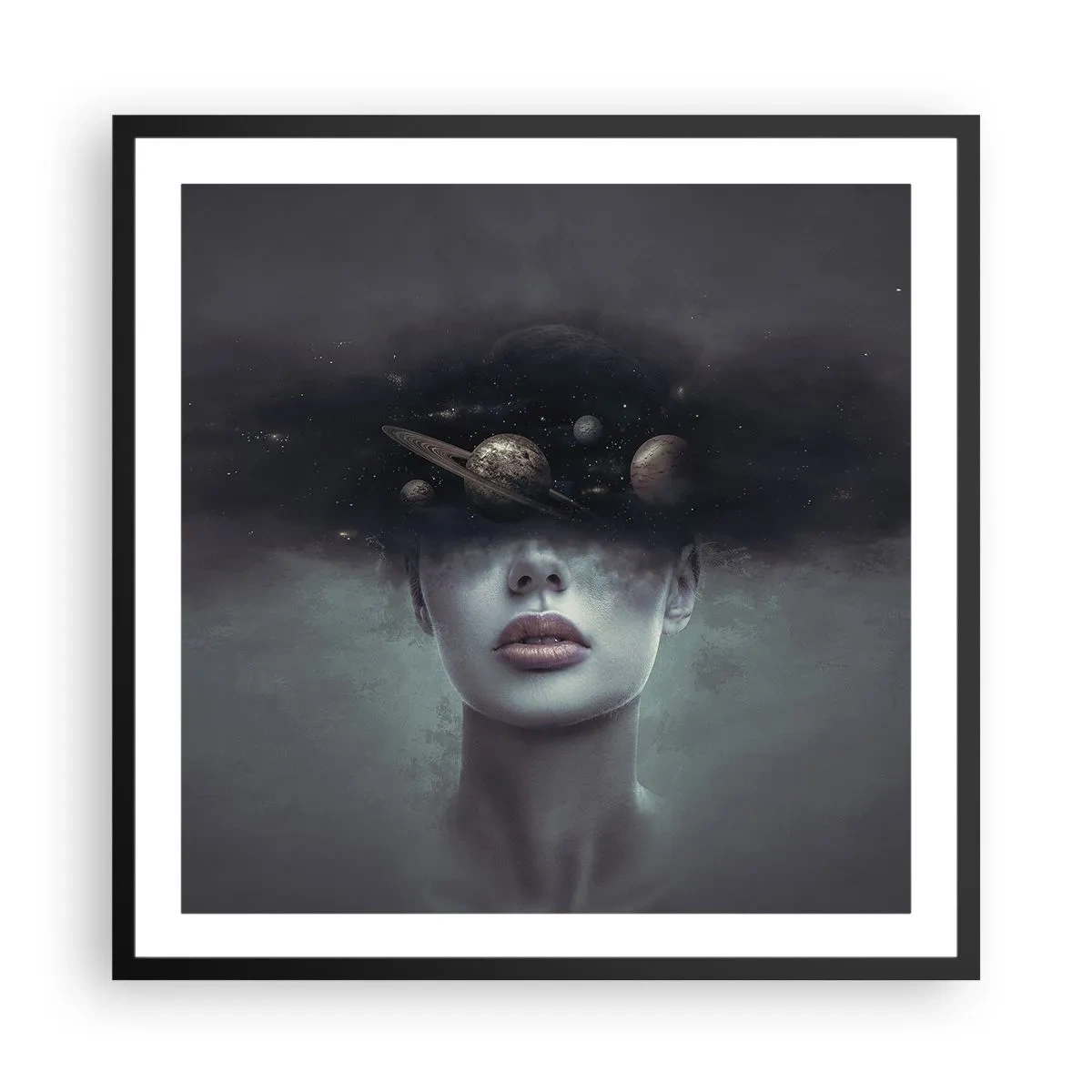 Plakat i sort ramme - Og planeterne er ved at gå amok... - 60x60 cm