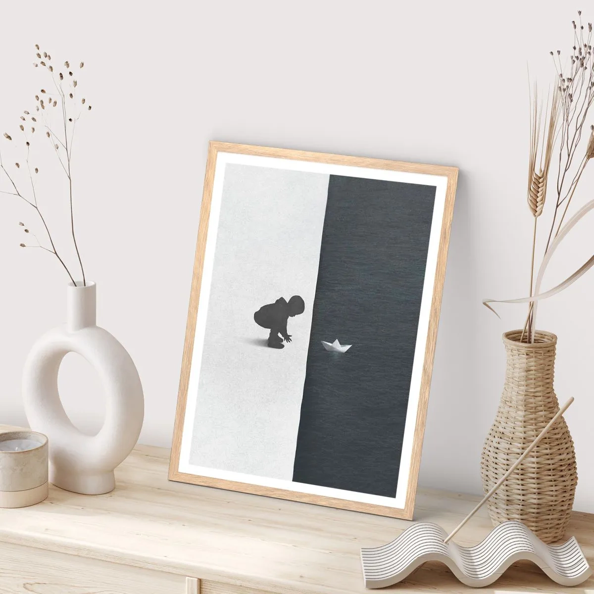 Plakat i ramme af lyst egetræ - Stor ekspedition - 61x91 cm