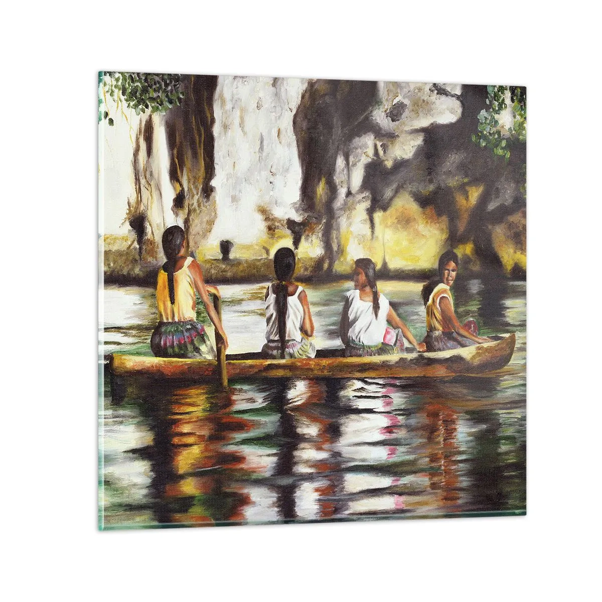 Billede på glas - I et polynesisk paradis - 70x70 cm