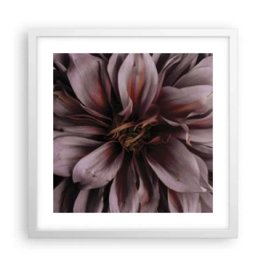 Plakat i hvid ramme - Blomstret hjerte - 40x40 cm