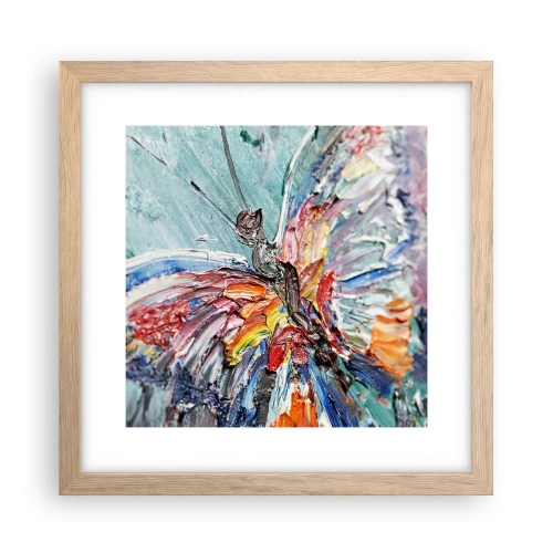 Plakat i ramme af lyst egetræ - Malet af naturen - 30x30 cm